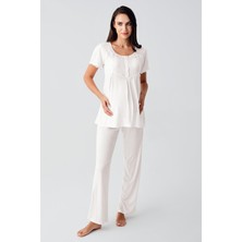 Artış Collection Kısa Kollu Esnek Viskoz Hamile Sabahlık Pijama Takım 23104