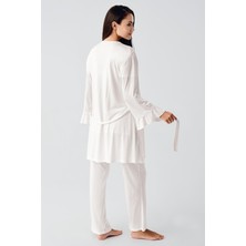 Artış Collection Kısa Kollu Esnek Viskoz Hamile Sabahlık Pijama Takım 23104