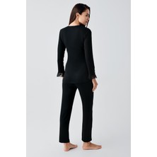 Artış Collection Uzun Şifon Kollu Esnek Vizkoz Hamile Sabahlık Pijama Takım 23106