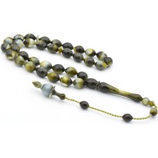 Murty99 Sistemli Beyzi Kesim Beyaz Yeşil Toz Kehribar Tesbih