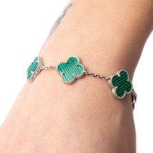 Brisinga Malahit Çiçek Ithal Gümüş Bileklik