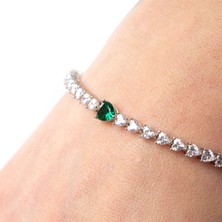 Brisinga Zümrüt Su Yolu Gümüş Bileklik