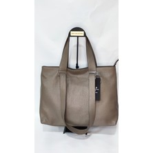 Valvıc Büyük Boy Yumuşak Iki Saplı Hakiki Deri Çantası