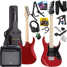 Maxword DE-150RD-35AMP Maple Klavye HH Yüksek Kaliteli 35W Amfili Elektro Gitar Seti