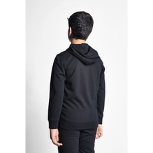 Lescon Siyah Çocuk Fermuarlı Kapüşonlu Sweatshirt 23S-3226-23B