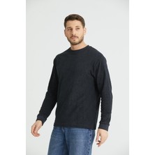 Shoppingdimoda  Pamuk, Bisiklet Yaka, Düz Çizgili Erkek Sweatshirt