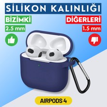 İkili Set | 4. Nesil Uyumlu Siyah ve Lacivert Premium Silikon Kulaklık Kılıfı (2.5 mm Kalınlık)