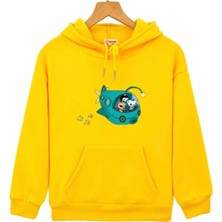 Kids Face Özel Tasarım Kapüşonlu Octonauts Denizaltında Baskılı Kışlık Erkek Çocuk Sweatshırt