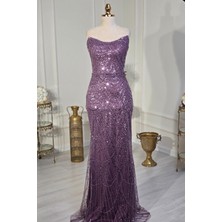 Yonca Moda Evi Store Lavanta Işlemeli Elbise 4546