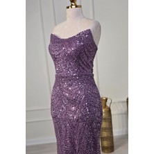 Yonca Moda Evi Store Lavanta Işlemeli Elbise 4546