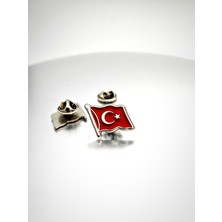 Yörük Tasarım 2 Adet Türk Bayrağı Gold&gümüş Yaka Rozeti