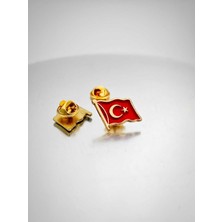 Yörük Tasarım 2 Adet Türk Bayrağı Gold&gümüş Yaka Rozeti