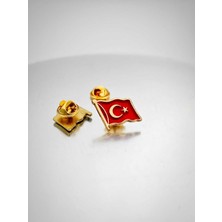 Yörük Tasarım 2 Adet Türk Bayrağı Gold Yaka Rozeti