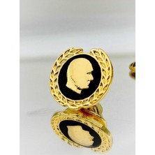 Yörük Tasarım Atatürk Gold Kaplama Mine Boyalı Yaka Rozeti