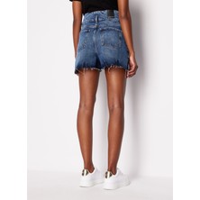 Armani Exchange Yüksek Bel Standart Lacivert Kadın Denim Şort 3Dyj71