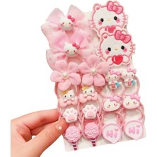 Sanrio Kuromi Hello Kitty Cinnamoroll My Melodi Melody Lastik Toka Set 16 Adet Doğum Günü Hediye Genç Kız Çocuk Figürlü 1. Kalite Simit Toka Seti Pembe Mor Lila Mavi