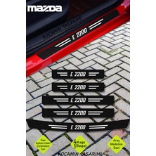 Mazda E 2200 Karbon Kapı Eşiği ve Bagaj Koruyucu Set Çizilmeye Dayanıklı Sticker Folyo E 2200 Yazılı