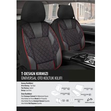 Volvo V60 Koltuk Kılıfı T-Desing Kırmızı