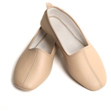 Deripatiğim Deri Pamuk Astarlı Krem Ev Patiği | Hac Umre Tavaf Patiği | Ev Ofis Salon Ayakkabısı