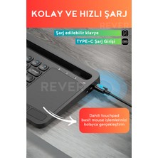 Rever Kablosuz Klavye Bluetooth Türkçe Q Tuş Android / Ios / Pc Telefon ve Tablet Uyumlu Bluetooth Klavye