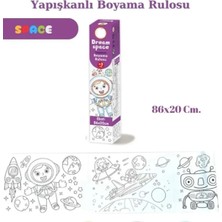 3'lü Yapışkanlı Rulo Resim Boyama Kağıdı (86X20 Cm) + 12LI' Pastel Boya Hediyeli