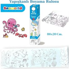 3'lü Yapışkanlı Rulo Resim Boyama Kağıdı (86X20 Cm) + 12LI' Pastel Boya Hediyeli