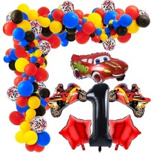 Papatya Süs Evi Yaş,Yarış Araba Motorsiklet Temalı Doğum Folyo Balon Seti Doğum Günü Süsü