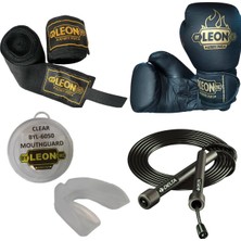 Leon Blade Training Boks, Kick Boks ve Muay Thai Eldiveni Atlama Ipi Dişlik ve Bandaj Seti 3,5 Metre