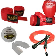Leon Blade Training Boks, Kick Boks ve Muay Thai Eldiveni Atlama Ipi Dişlik ve Bandaj Seti 3,5 Metre