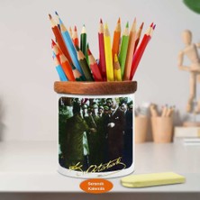 Asilmeydan Harf İnkılabı Mustafa Kemal Atatürk Ahşap Seramik Kalemlik -r60