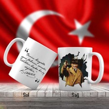 Asilmeydan Modern Kıyafet Giyimli Mustafa Kemal Atatürk - Atatürk'ün Sözleri -Kupa Bardak