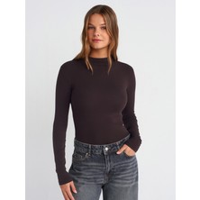 31433 Yarım Balıkçı Yaka Top-Koyu Kahve