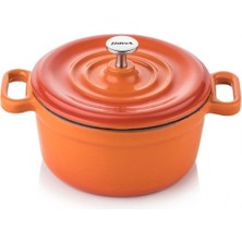 Silver Demir Döküm Mini Sufle Tencere 10CM Turuncu