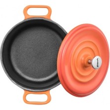Silver Demir Döküm Mini Sufle Tencere 10CM Turuncu