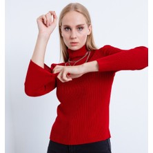 Kadın Balıkçı Yaka Body 131175 Kırmız