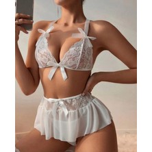 BscitirStore beyaz Dantelli Fiyonklu Harika Babydol BS9239