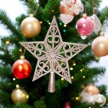 Kuzey Oyuncak Vıp Deluxe Yılbaşı Çam Ağacı Tepe Yıldızı Noel Ağacı Tepe Yıldızı Rose Gold 21 cm Tepe Yıldızı 21 cm