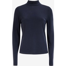 Jeep Balıkçı Yaka Düz Siyah Kadın Bluz J4WL-BLZ7105