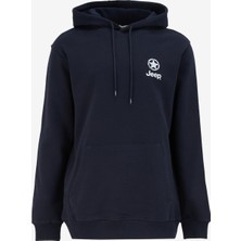 Jeep Kapüşon Yaka Baskılı Lacivert Erkek Sweatshırt J4WM-SWT7224