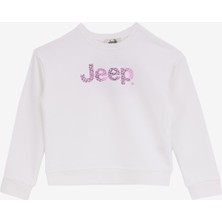 Jeep Baskılı Kız Çocuk Ekru Sweatshırt J4WG-SWT7570