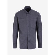 Fabrika Basic Düğmeli Yaka Düz Antrasit Erkek Gömlek F4wm-Gml 2607