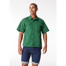 After Label Normal Yeşil Erkek Gömlek AKLAVIKPC046-_CAMICIA Uomo
