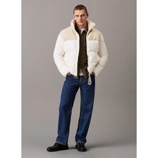 Calvin Klein Jeans Krem Erkek Mont J30j326091ybı Sherpa Puffer Jacket