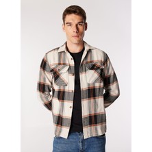 Jack & Jones Slim Fit Ekru Erkek Gömlek 12261170_Jjdarren Flannel Overshırt