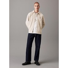 Calvin Klein Jeans Regular Fit Taş Düz Erkek Gömlek J30j326678pd7 Corduroy Overshırt