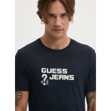 Guess Jeans Lacivert Erkek T-Shirt M4BI76K8HM0A71W Gj Ss Cn Slım Full