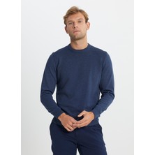 Altınyıldız Classics Bisiklet Yaka Standart Indigo Melanj Erkek Kazak ACE492510287_TRIKO Bısıklet Yaka