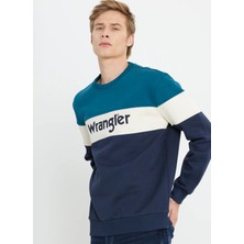 Wrangler Bisiklet Yaka Petrol Erkek Sweatshırt W242284405 Petrol Sweatshirt