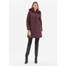 Selen Bordo Kadın Mont 24ksl6136