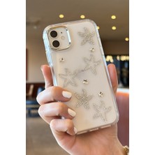 Paladyum Case iPhone 11 Uyumlu Taşlı Deniz Yıldızı Desenli Şeffaf Kılıf